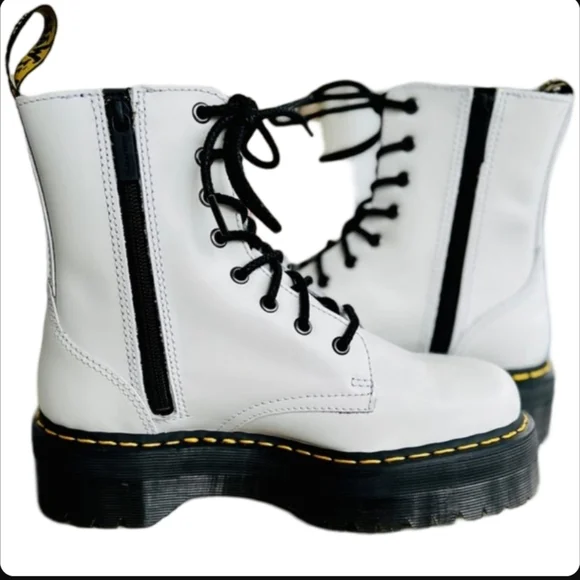 Dr. Martens Jadon BootsWhite Platform Chunky Combat Size 5 NEW - Picture 4 of 14